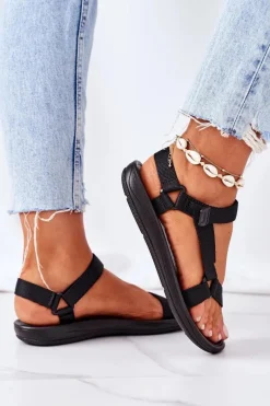 Sandały Płaskie><noscript><img width=