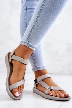 Sandały Płaskie><noscript><img width=