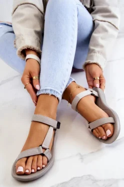 Sandały Płaskie><noscript><img width=