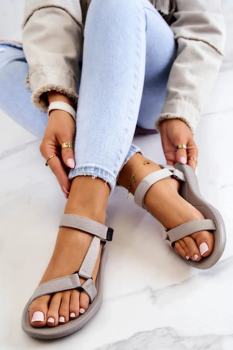 Sandały Płaskie>Boto Damskie Sportowe Sandały Szare Ultimate