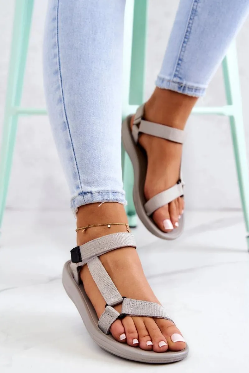 Sandały Płaskie>Boto Damskie Sportowe Sandały Szare Ultimate