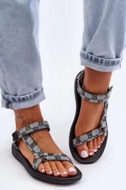 Sandały Płaskie><noscript><img width=