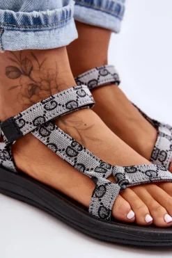 Sandały Płaskie><noscript><img width=