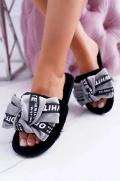 Hot Boto Damskie Szare Klapki Z Napisami Lu Boo News