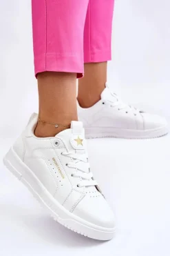 New Damskie Sznurowane Buty Sportowe Białe Mikaela Damskie Buty Sportowe Na Platformie|Sneakersy Damskie