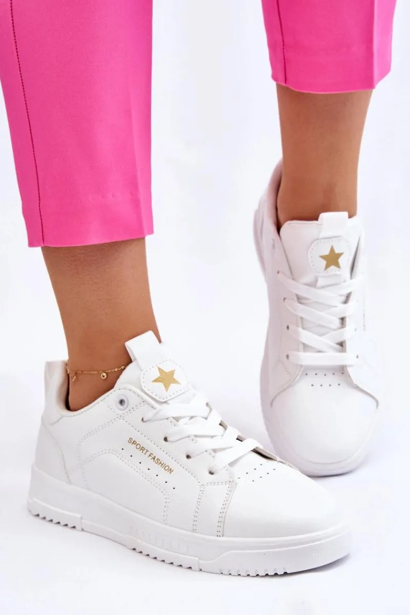 New Damskie Sznurowane Buty Sportowe Białe Mikaela Damskie Buty Sportowe Na Platformie|Sneakersy Damskie