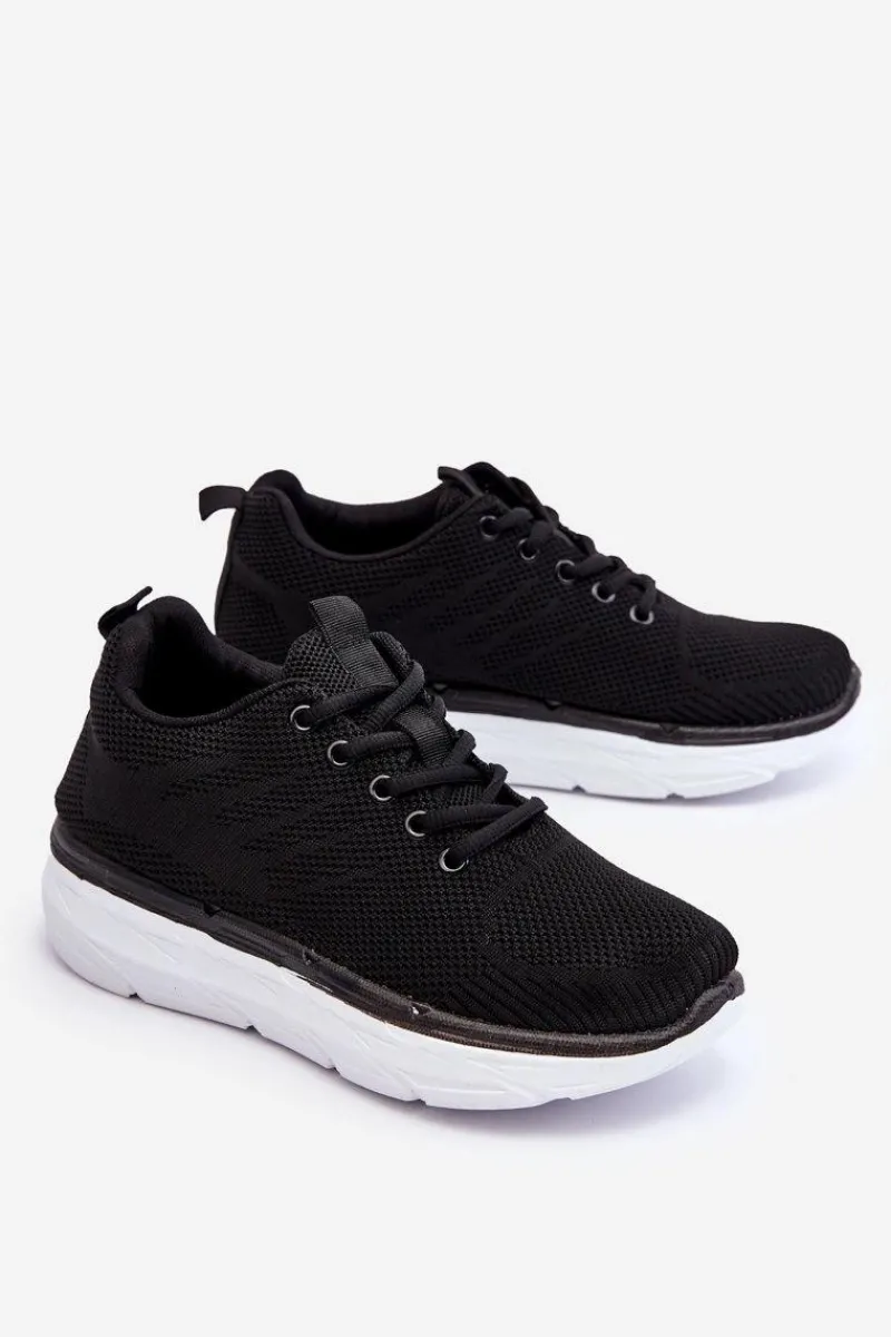 Buty Sportowe Na Platformie|Sneakersy Damskie>Boto Damskie Sznurowane Buty Sportowe Czarne Lavarone Czarny