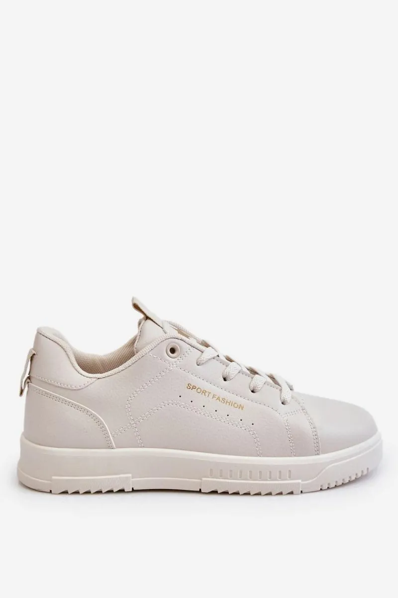 Buty Sportowe Na Platformie|Sneakersy Damskie>Boto Damskie Sznurowane Buty Sportowe Beżowe Mikaela