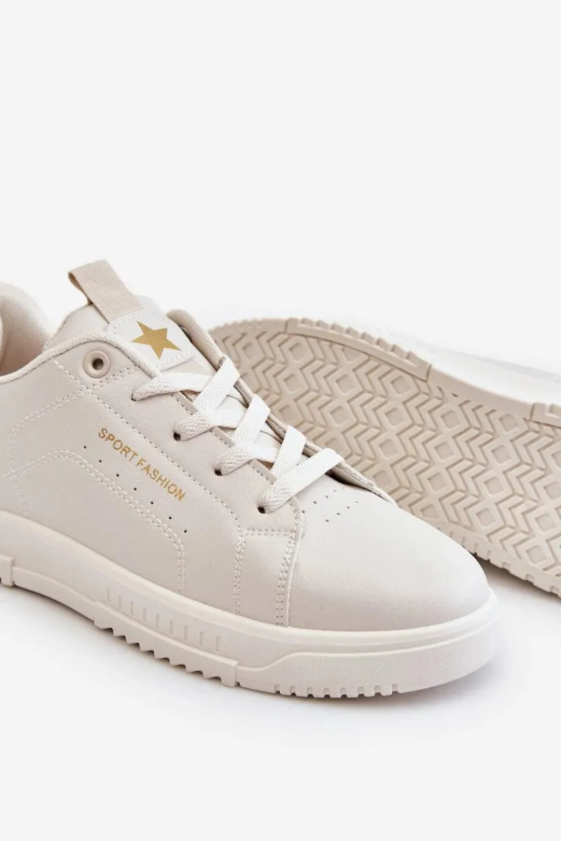 Buty Sportowe Na Platformie|Sneakersy Damskie>Boto Damskie Sznurowane Buty Sportowe Beżowe Mikaela