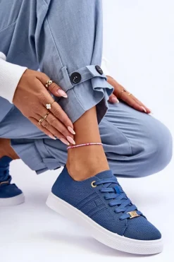 Hot Damskie Sznurowane Trampki Niebieskie Etna Damskie Trampki Damskie Slip-On|Trampki Damskie Niskie