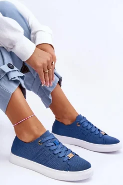 Hot Damskie Sznurowane Trampki Niebieskie Etna Damskie Trampki Damskie Slip-On|Trampki Damskie Niskie