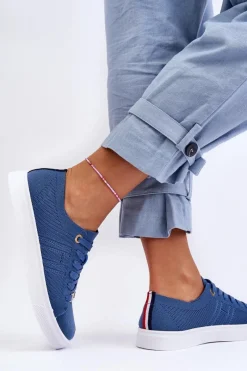 Hot Damskie Sznurowane Trampki Niebieskie Etna Damskie Trampki Damskie Slip-On|Trampki Damskie Niskie