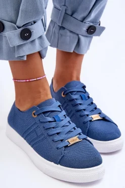 Hot Damskie Sznurowane Trampki Niebieskie Etna Damskie Trampki Damskie Slip-On|Trampki Damskie Niskie