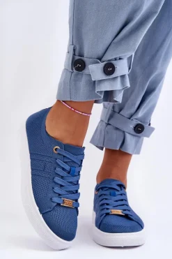 Hot Damskie Sznurowane Trampki Niebieskie Etna Damskie Trampki Damskie Slip-On|Trampki Damskie Niskie