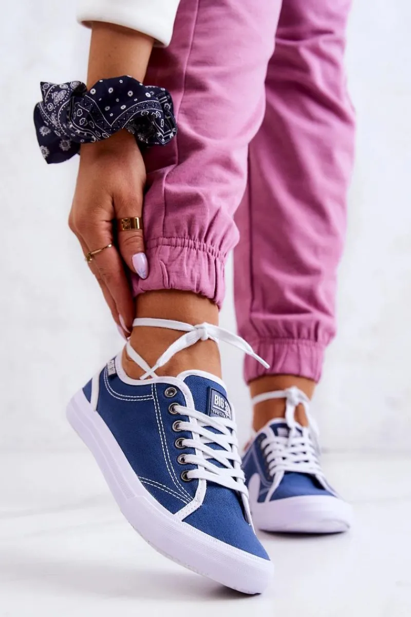 Sale Damskie Tenisówki BIG STAR W274834 Granatowe Damskie Trampki Damskie Big Star|Trampki Damskie Niskie