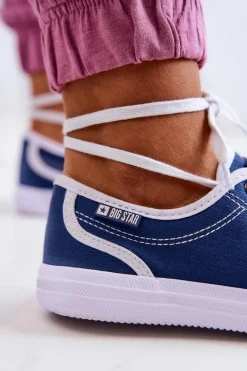 Sale Damskie Tenisówki BIG STAR W274834 Granatowe Damskie Trampki Damskie Big Star|Trampki Damskie Niskie