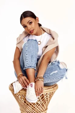 Best Damskie Tenisówki BIG STAR DD274892 Biało-Czerwone Damskie Trampki Damskie Big Star|Trampki Damskie Niskie