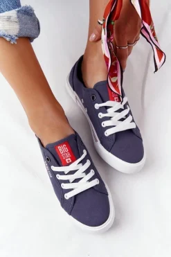 New Big Star Shoes Damskie Tenisówki BIG STAR HH274063 Granatowe