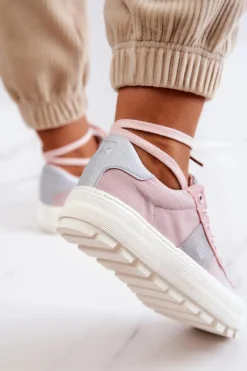 Sale Damskie Tenisówki BIG STAR JJ274481 Różowe Damskie Trampki Damskie Big Star|Trampki Damskie Niskie