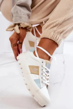 Best Big Star Shoes Damskie Tenisówki BIG STAR JJ274480 Białe