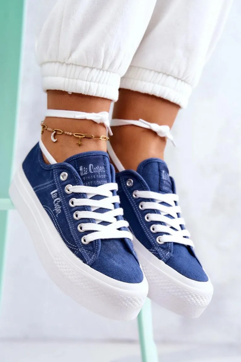 Discount Damskie Tenisówki LCW-22-31-0834L Niebieskie Damskie Trampki Damskie Niskie