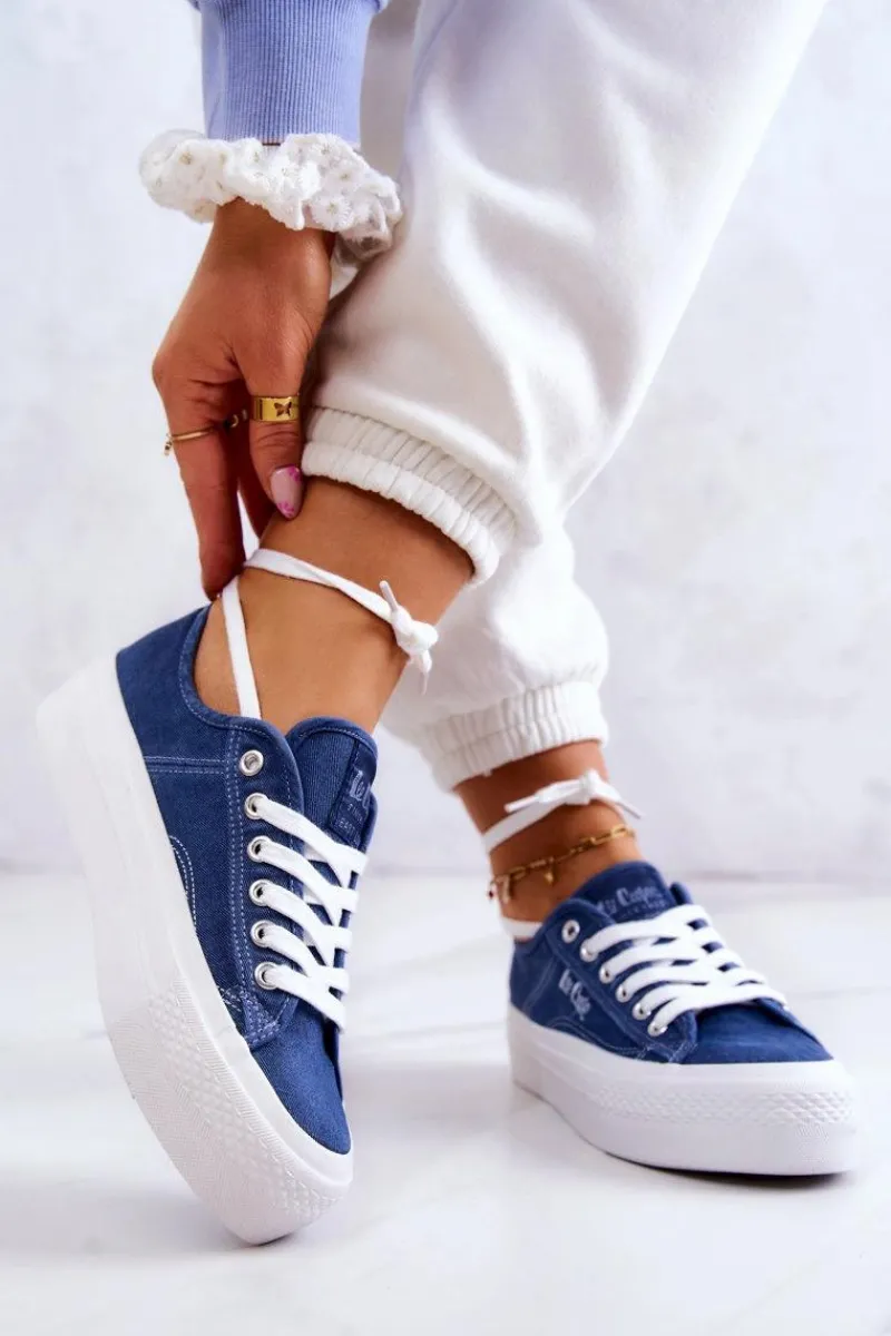 Discount Damskie Tenisówki LCW-22-31-0834L Niebieskie Damskie Trampki Damskie Niskie