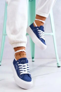 Discount Damskie Tenisówki LCW-22-31-0834L Niebieskie Damskie Trampki Damskie Niskie