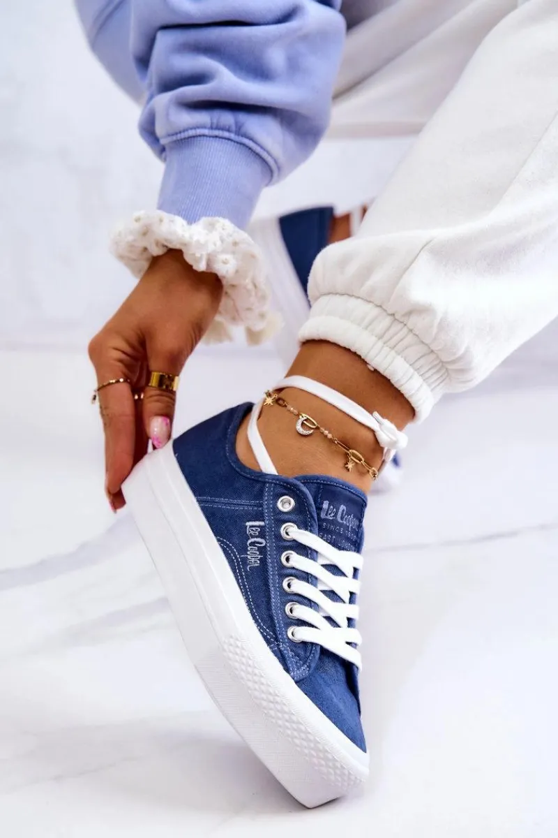 Discount Damskie Tenisówki LCW-22-31-0834L Niebieskie Damskie Trampki Damskie Niskie