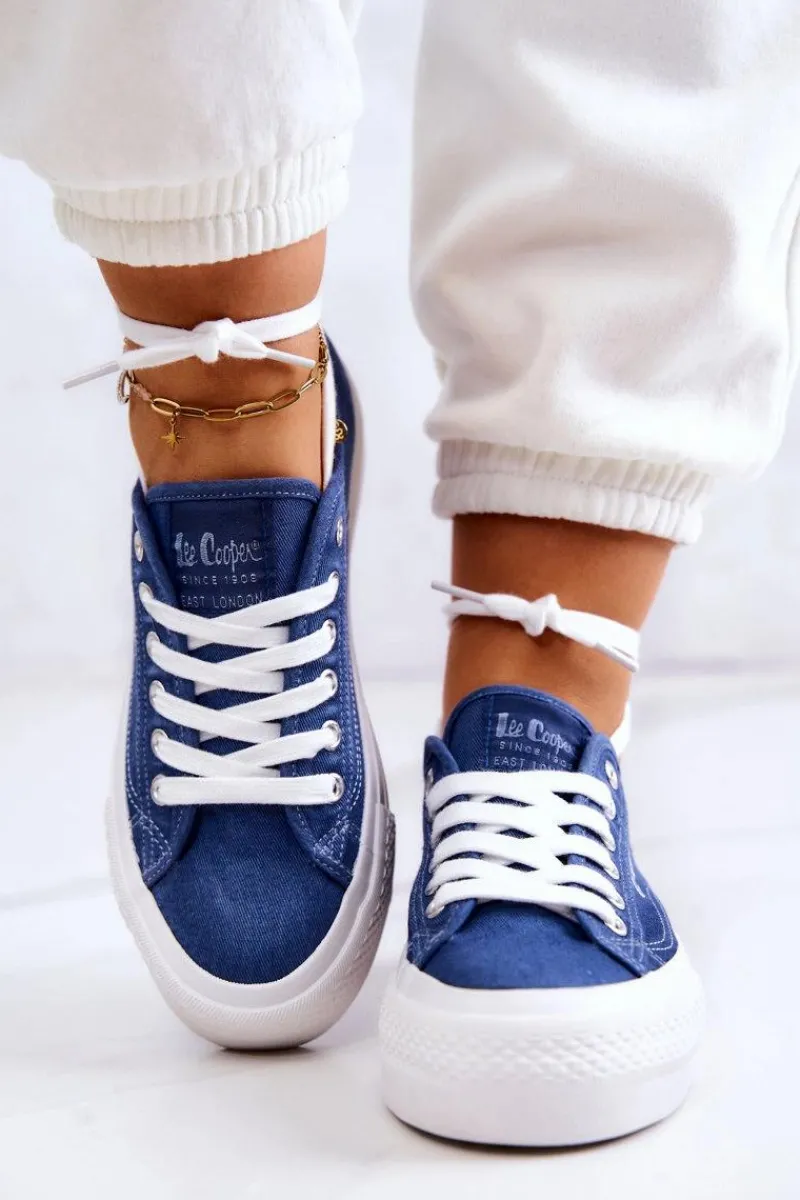 Discount Damskie Tenisówki LCW-22-31-0834L Niebieskie Damskie Trampki Damskie Niskie