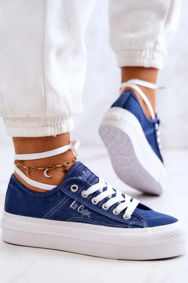 Discount Damskie Tenisówki LCW-22-31-0834L Niebieskie Damskie Trampki Damskie Niskie