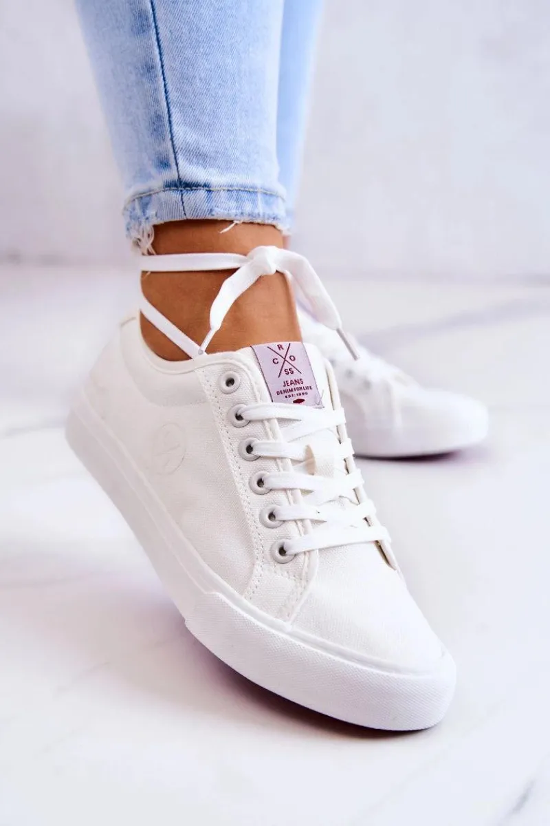 Cross Jeans Damskie Tenisówki Materiałowe JJ2R4050C Białe