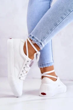 Cross Jeans Damskie Tenisówki Materiałowe JJ2R4050C Białe