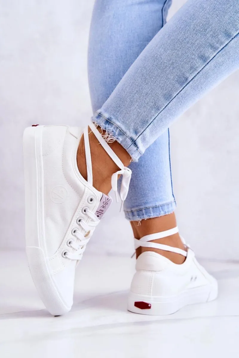 Cross Jeans Damskie Tenisówki Materiałowe JJ2R4050C Białe