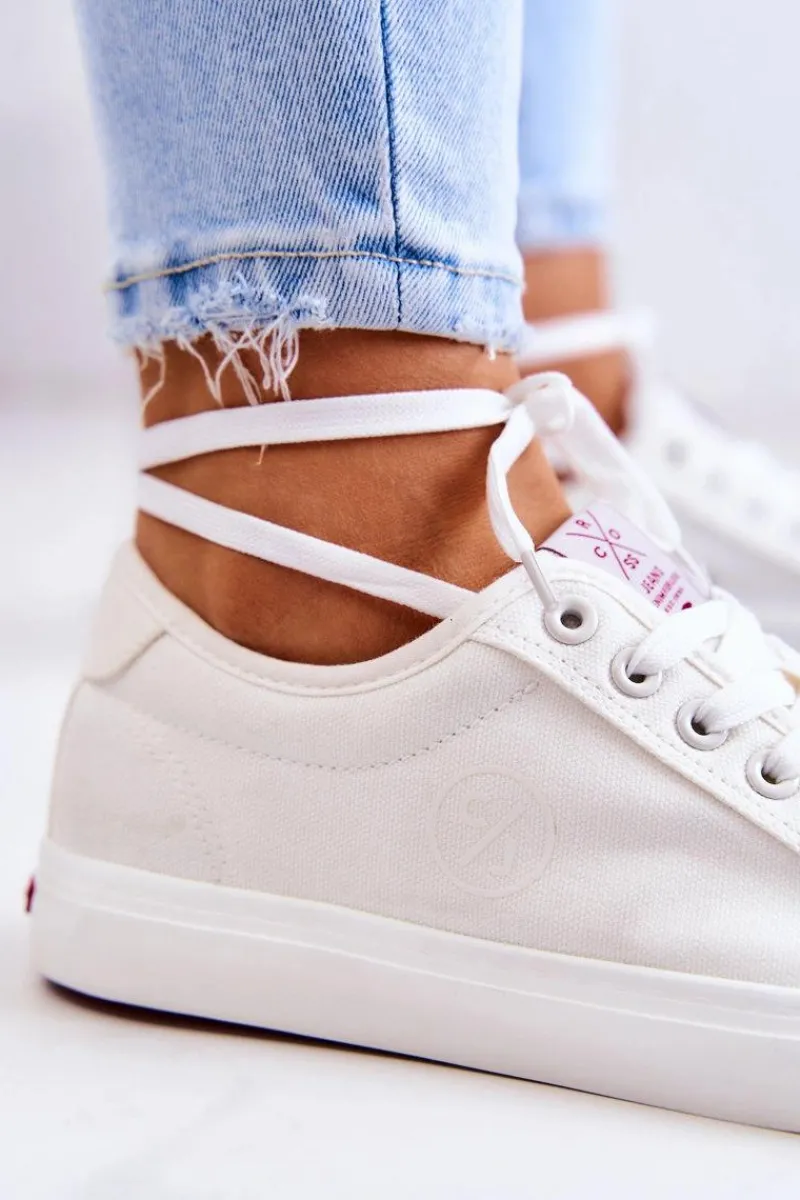 Cross Jeans Damskie Tenisówki Materiałowe JJ2R4050C Białe