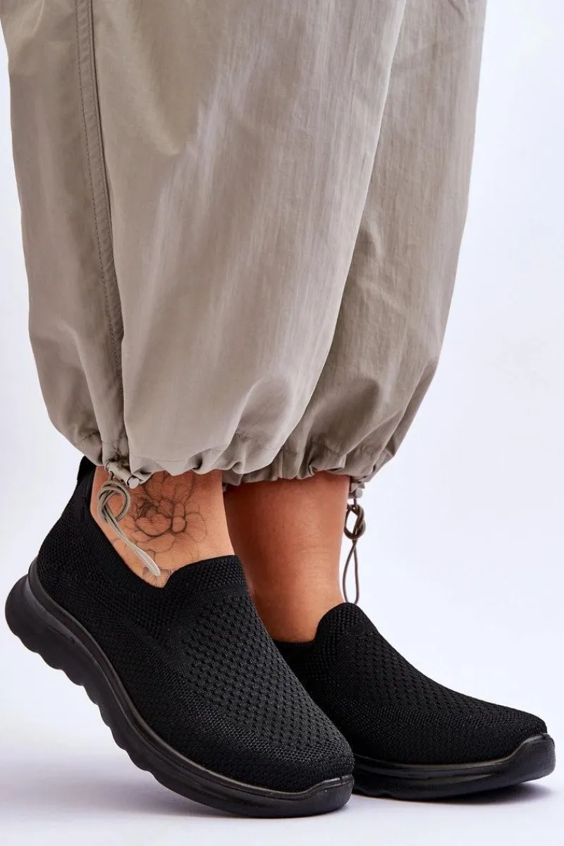 Online Evento Damskie Tenisówki Materiałowe Wsuwane Czarne Adiora Czarny