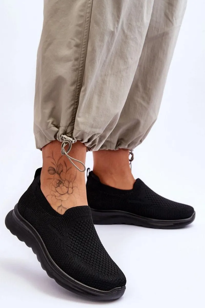 Online Evento Damskie Tenisówki Materiałowe Wsuwane Czarne Adiora Czarny