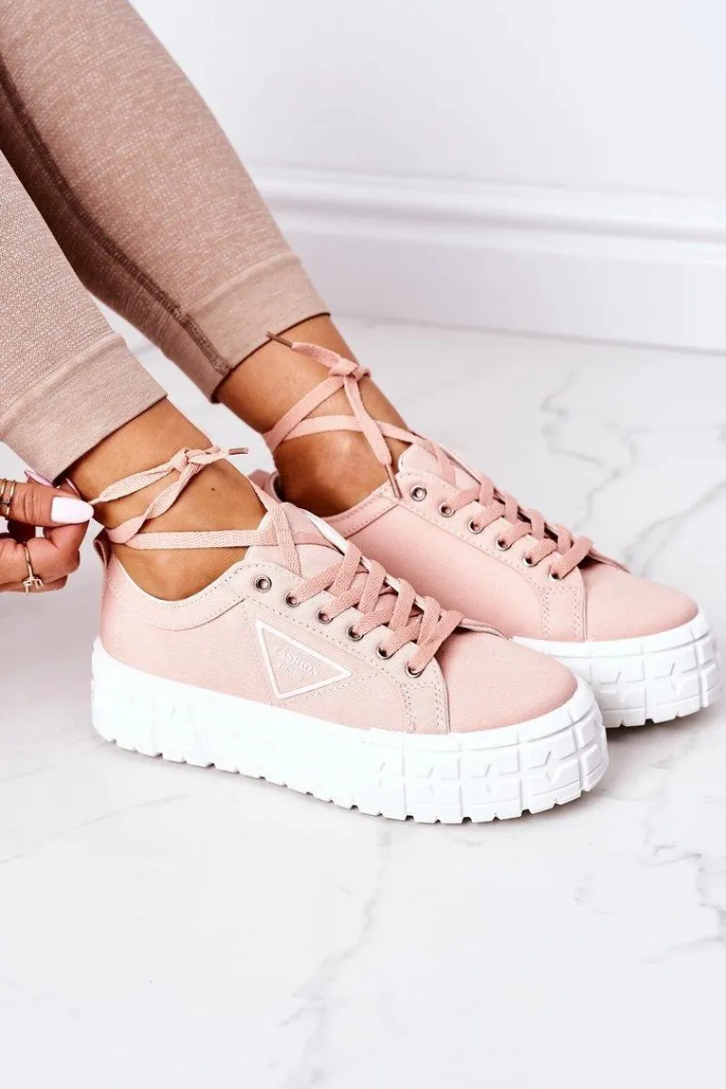 Clearance Boto Damskie Tenisówki Na Platformie Różowe Big City Life