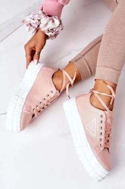 Clearance Boto Damskie Tenisówki Na Platformie Różowe Big City Life