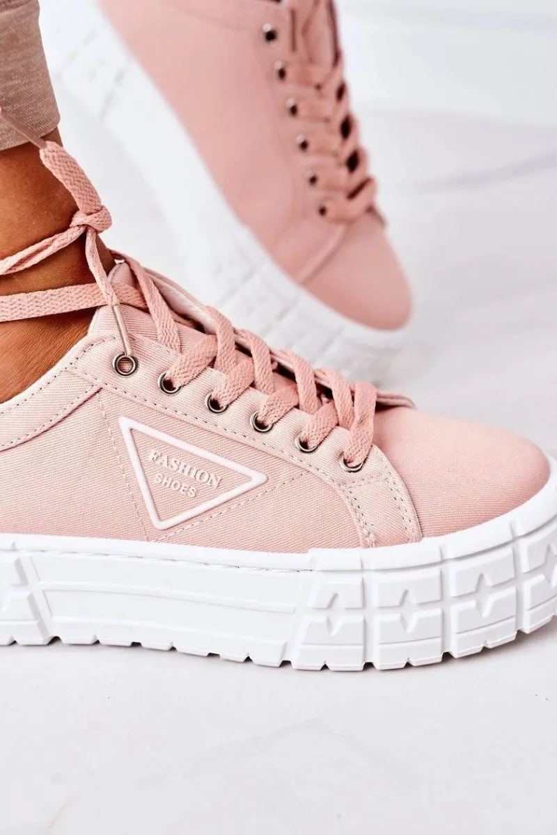 Clearance Boto Damskie Tenisówki Na Platformie Różowe Big City Life