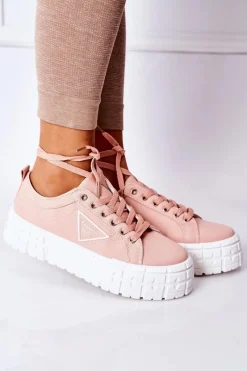 Clearance Boto Damskie Tenisówki Na Platformie Różowe Big City Life