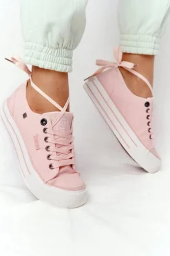 Big Star Shoes Damskie Tenisówki Na Platformie BIG STAR HH274058 Różowe