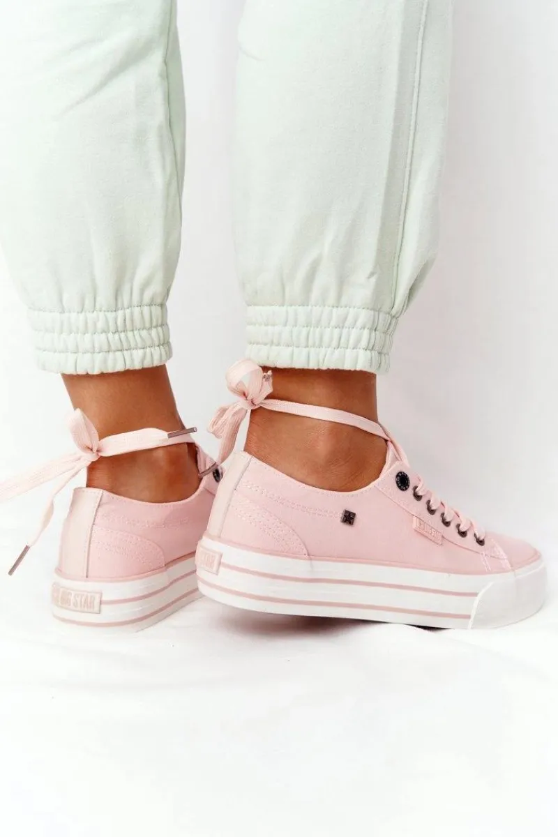 Big Star Shoes Damskie Tenisówki Na Platformie BIG STAR HH274058 Różowe