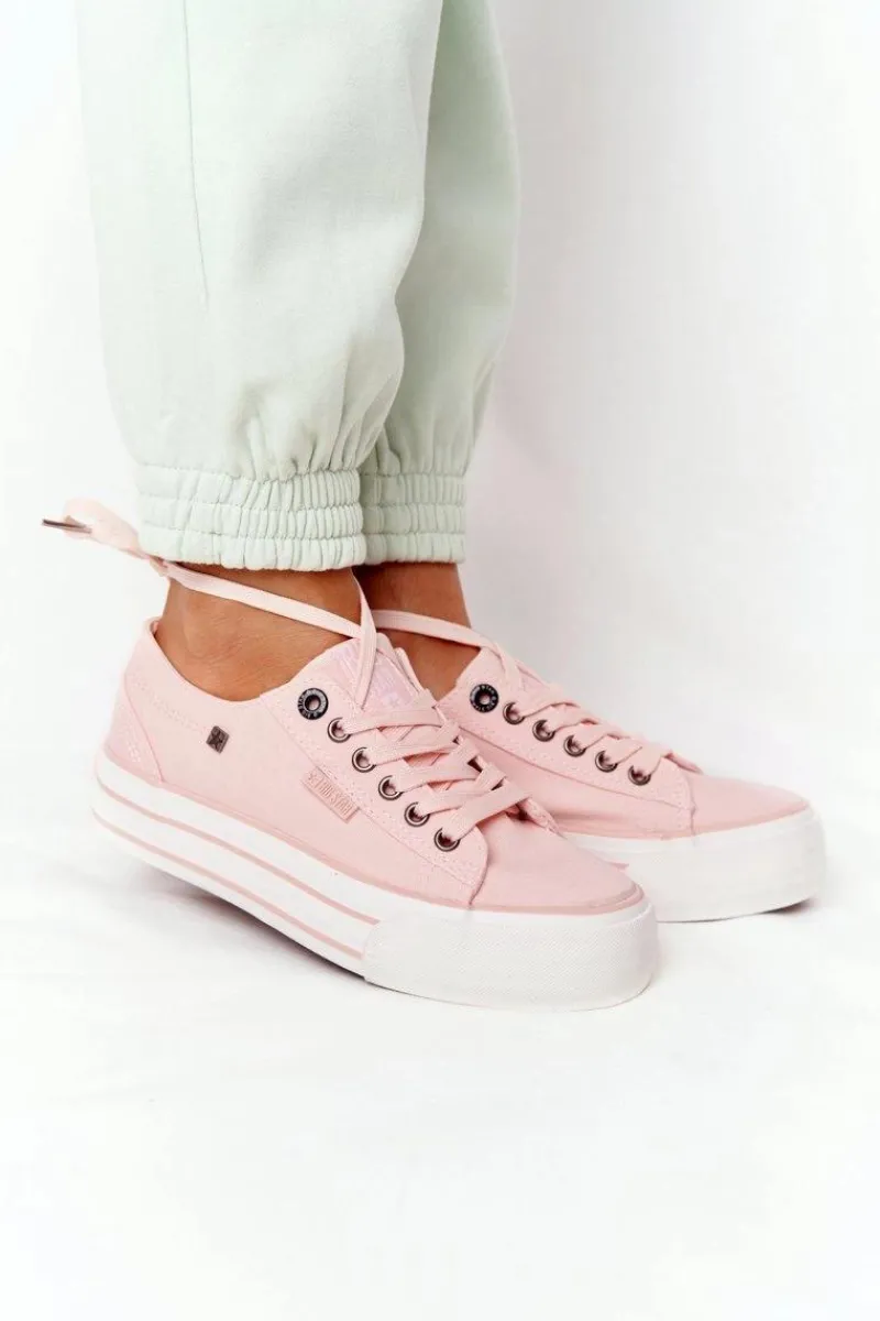 Big Star Shoes Damskie Tenisówki Na Platformie BIG STAR HH274058 Różowe