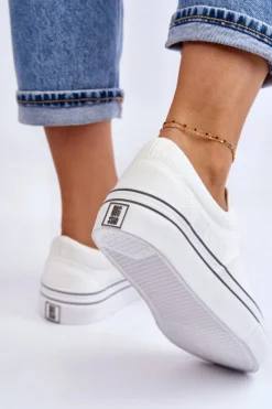 Best Big Star Shoes Damskie Tenisówki Na Platformie Big Star LL274228 Białe