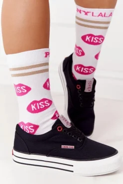 Trampki Damskie Niskie>Cross Jeans Damskie Tenisówki Na Platformie FF2R4002C Czarme Czarny