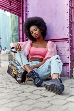 Trampki Damskie Niskie>Boto Damskie Tenisówki Na Platformie Czarne Big City Life