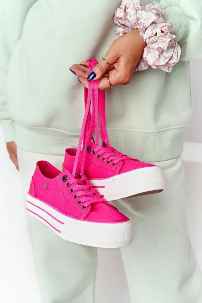 Online Damskie Tenisówki Na Platformie BIG STAR HH274054 Fuksja Damskie Trampki Damskie Big Star|Trampki Damskie Niskie