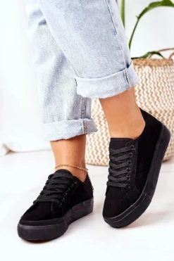 Clearance Damskie Tenisówki Na Platformie Czarne Skateboard Damskie Trampki Damskie Niskie