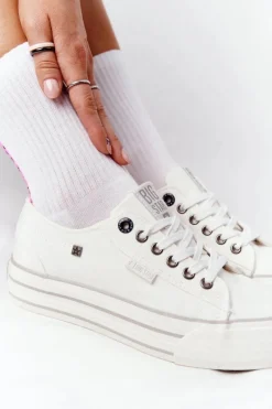 Outlet Big Star Shoes Damskie Tenisówki Na Platformie BIG STAR HH274052 Białe