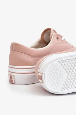 Hot Damskie Tenisówki Na Platformie Big Star LL274229 Różowe Damskie Trampki Damskie Big Star|Trampki Damskie Niskie